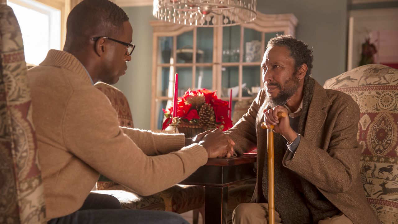 Jones, right, starred as William Hill, the biological father of Randall Pearson, played by Sterling K. Brown, in 