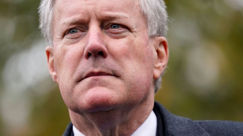 Mark Meadows demande au tribunal fédéral de rejeter les accusations en Géorgie