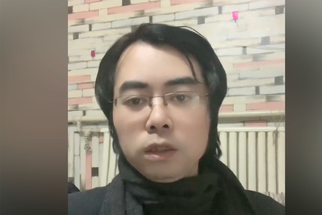 The content creator Tao Chen in a video posted on Chinese social media.