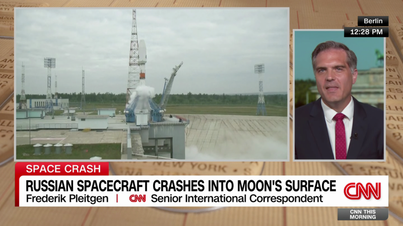 Russian spacecraft crashes into moon’s surface