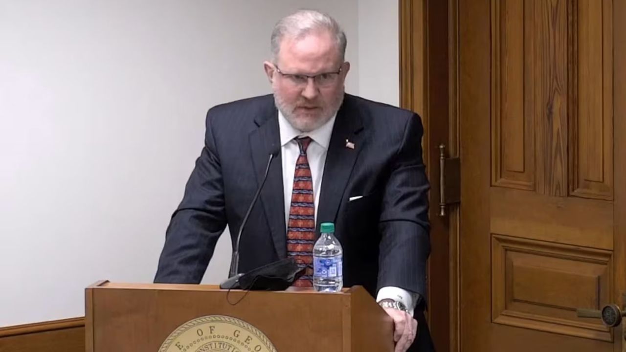 Scott Hall testifies about the 2020 presidential election before a Georgia Senate subcommittee on Dec. 3, 2020.