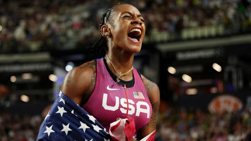 Shakari Richardson gewinnt den 100-m-Lauf der Frauen bei den Leichtathletik-Weltmeisterschaften