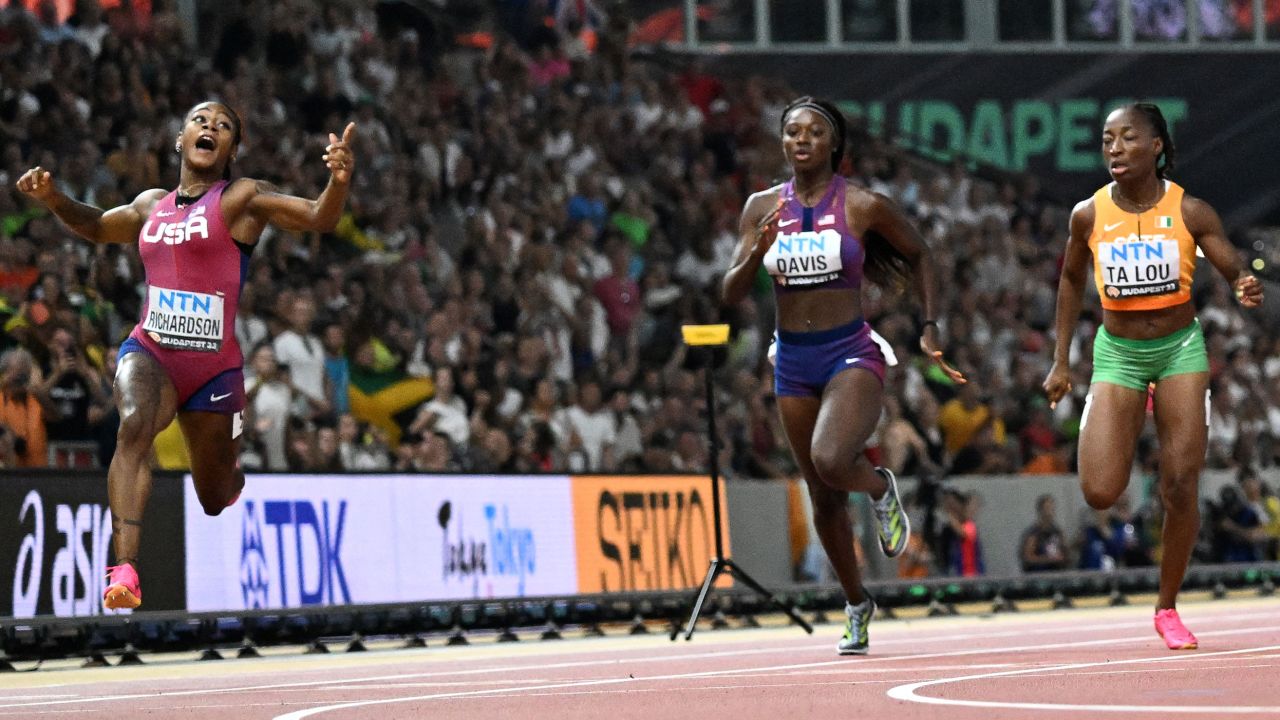 Sha'Carri Richardson wins women's 100 meters at world track and field