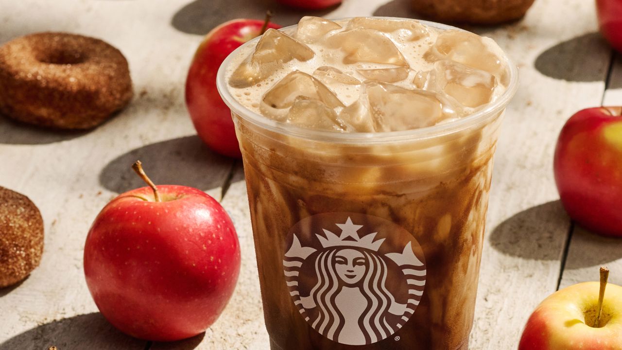 Starbucks' Iced Apple Crisp Oat Milk Shaken Espresso, new on the menu this year.