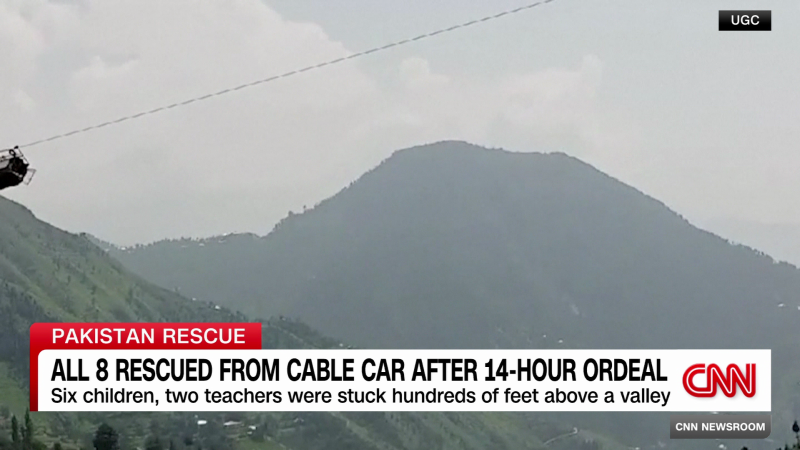 All 8 people rescued from stranded cable car in Pakistan | CNN