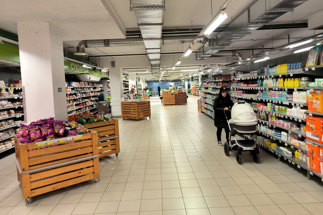 A grocery store in Saint Petersburg, Russia, seen in June