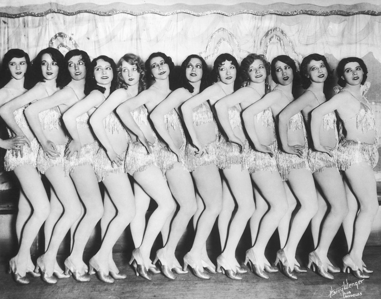 A group of chorus girls in sparkly costumes, circa 1925. (Photo by Harry Wenger/FPG/Hulton Archive/Getty Images)
