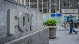 MANHATTAN, NEW YORK, UNITED STATES - 2023/04/25: Plaque at the main entrance to the FOX News Headquarters at NewsCorp Building in Manhattan on April 25, 2023.