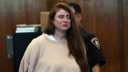 Lauren Pazienza appears in court Wednesday, Aug. 23, 2023, in New York. Panzienza, 28, who fatally shoved 87-year-old Broadway singing coach Barbara Gustern in Manhattan last year, pleaded guilty Wednesday to manslaughter in a plea deal requiring she serve eight years behind bars. (Curtis Means/Pool Photo via AP)