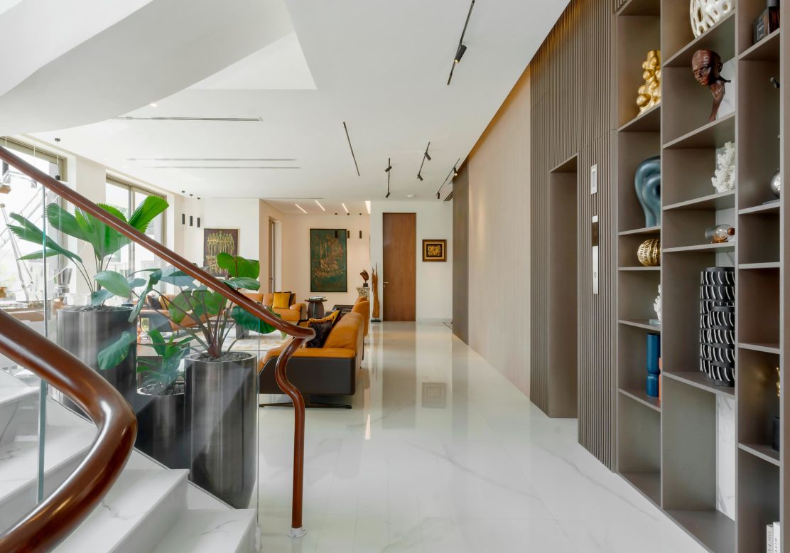 As you move upwards in the fully automated smart home, layers of privacy increase - a nod to the cultural requirements of a <a href="https://www.cmdesign-atelier.com/portfolios/lantern-house/" target="_blank" target="_blank">traditional Yoruba household setting</a>, according to cmDesign Atelier.