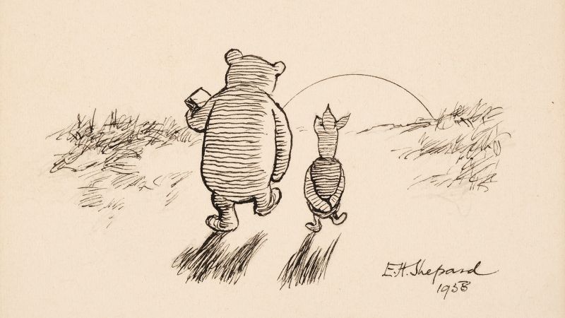 Unseen Winnie the Pooh sketches to be auctioned after decades under bed   BBC News