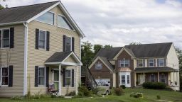 DUMFRIES, VA - AUGUST 13: Single-family homes with ample yards are seen in Dumfries, Virginia, on August 13, 2023. (Amanda Andrade-Rhoades/For The Washington Post via Getty Images)