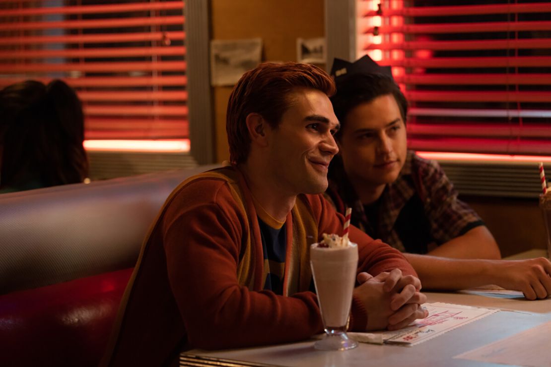 KJ Apa as Archie Andrews and Cole Sprouse as Jughead Jones