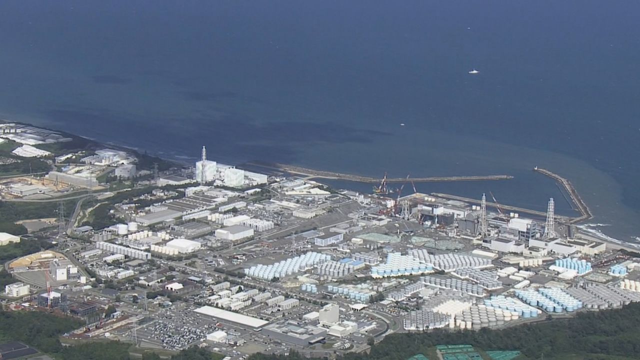 Aerials of the Fukushima plant following the start of the release of radioactive wastewater, Fukushima, Japan on August 24, 2023.