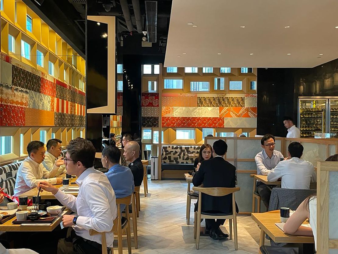 Even as the import ban kicked in, tables were filled at Japanese restaurant Fumi in Hong Kong on August 24, 2023.