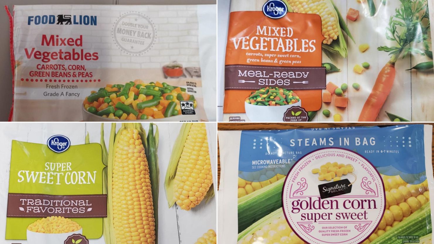 Frozen vegetables sold at Food Lion and Kroger are being recalled.