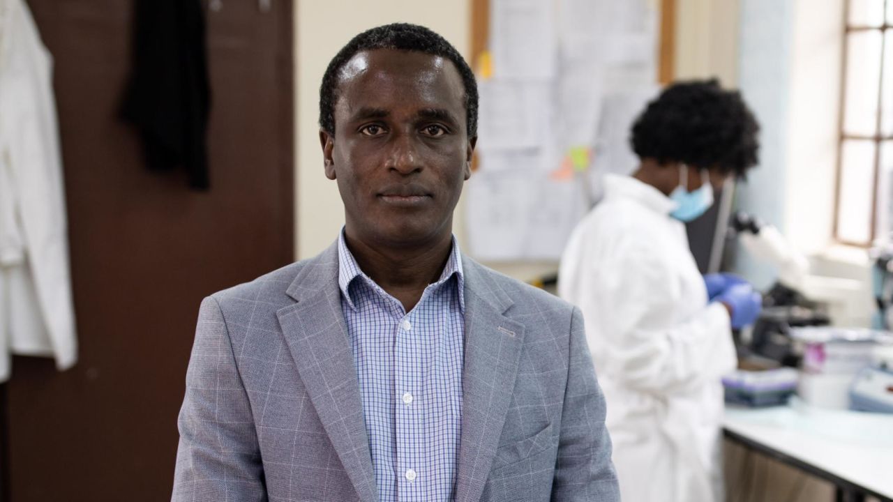 MASAKA, UGANDA - MARCH 16: Trial Director, Dr. Eugene Ruzagira, poses for a portrait in a laboratory on March 16, 2022 in Masaka, Uganda. The African-led project, which is run by The Uganda Virus Research Institute with the support of several European countries, is one of only two HIV vaccine efficacy trials currently taking place. The trials, the first of their kind in Africa, will involve 1668 people across Uganda, Tanzania and South Africa. The trial is combining experimental HIV vaccines and pre-exposure prophylaxis (PrEP) simultaneously, something that has never been done before. It is scheduled to conclude by the end of 2024. (Photo by Luke Dray/Getty Images)