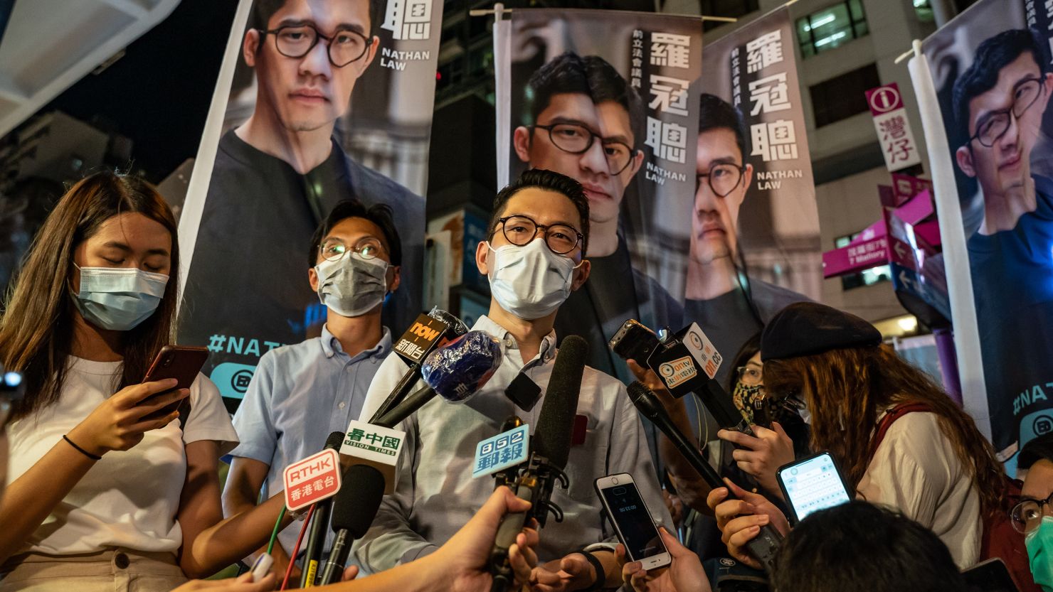 Pro-democracy activist Nathan Law, pictured in 2020, before he left Hong Kong. 