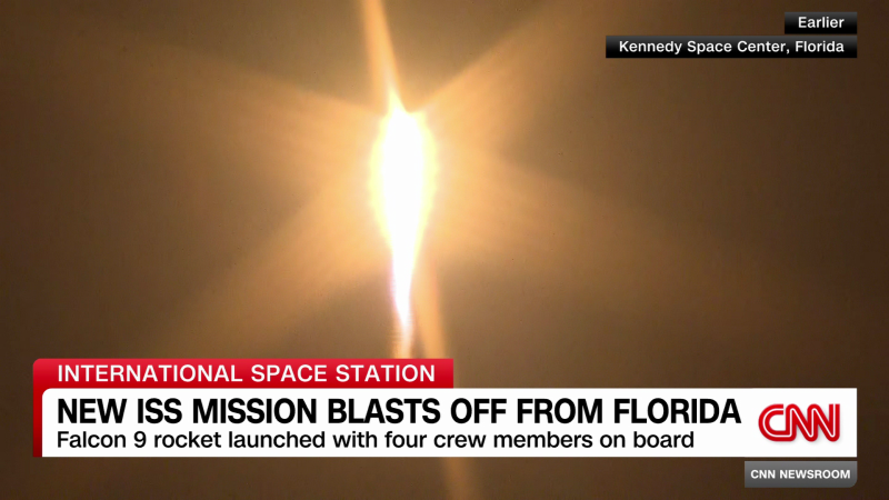 Falcon 9 rocket blasts off, bringing international crew to ISS | CNN