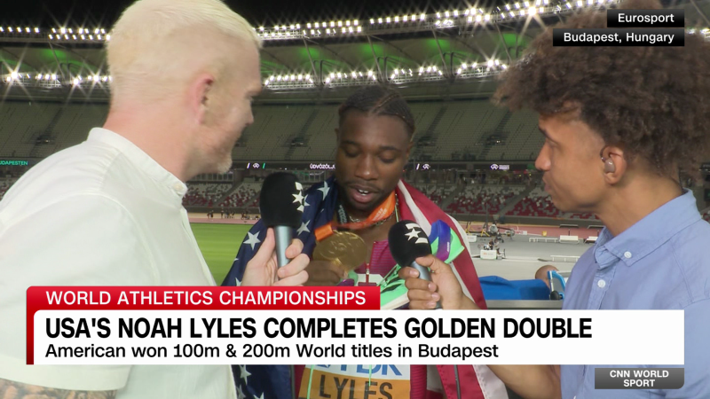 USA’s Noah Lyles completes golden double  | CNN