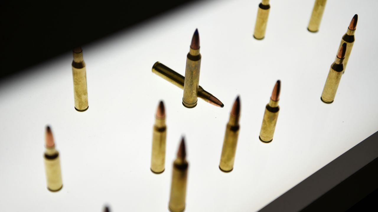 Bullets are displayed at the National Rifle Association (NRA) annual convention in Houston, Texas, U.S. May 29, 2022. REUTERS/Callaghan O'Hare