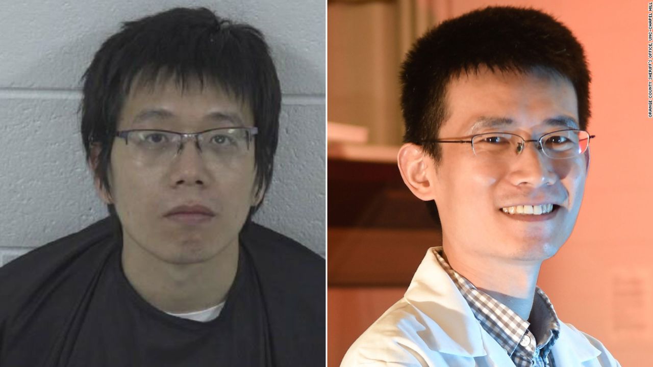 Tailei Qi, left, is accused of fatally shooting UNC associate professor Zijie Yan.