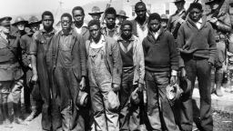 Clarence Norris, Olen Montgomery, Andy Wright, Willie Roberson, Ozie Powell, Eugene Williams, Charlie Weems, Roy Wright, and Haywood Patterson were arrested in 1931 in Alabama.