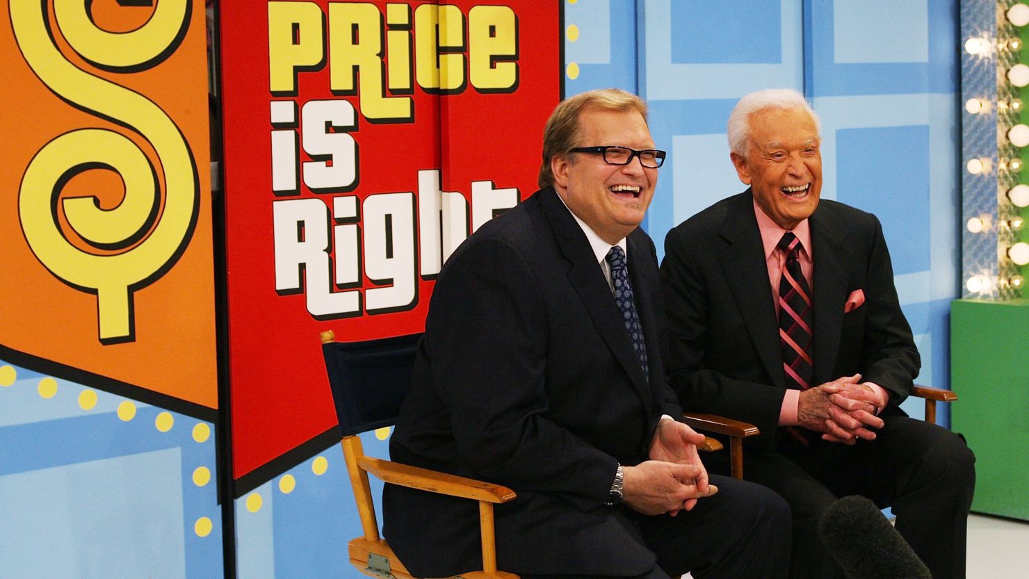 (From left) Drew Carey and Bob Barker on 'The Price Is Right' in 2009. 