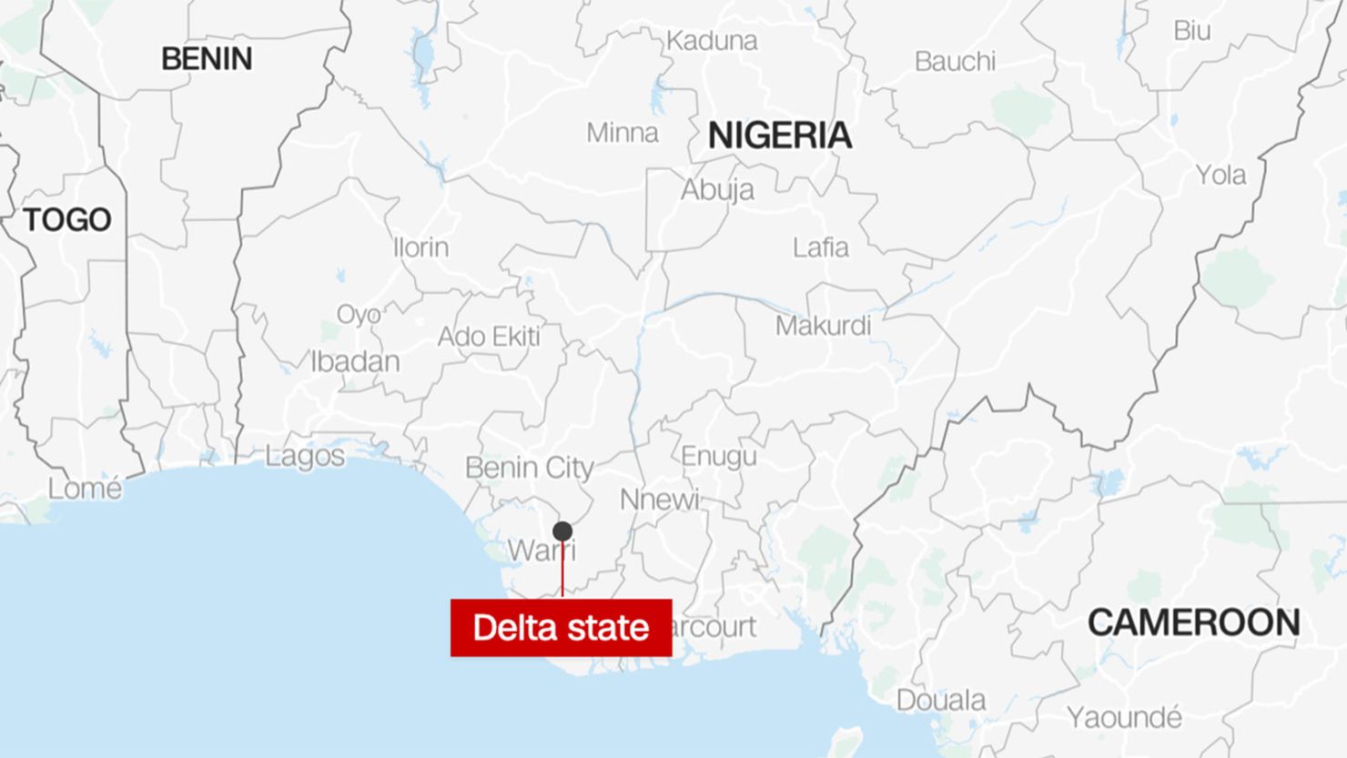 TEASE ONLY Nigeria Delta state map