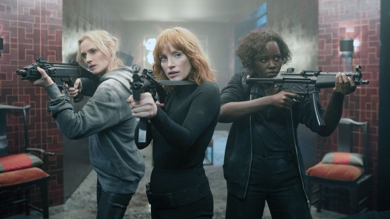 THE 355, from left: Diane Kruger, Jessica Chastain, Lupita Nyong'o, 2022. ph: Robert Viglasky /© Universal Pictures / Courtesy Everett Collection