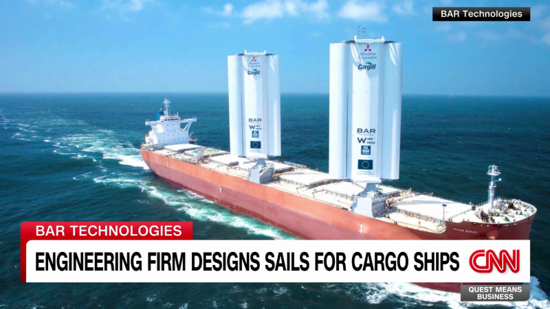 BAR Technologies ‘wind wings’ sails could help reduce fuel consumption for cargo ships | CNN Business
