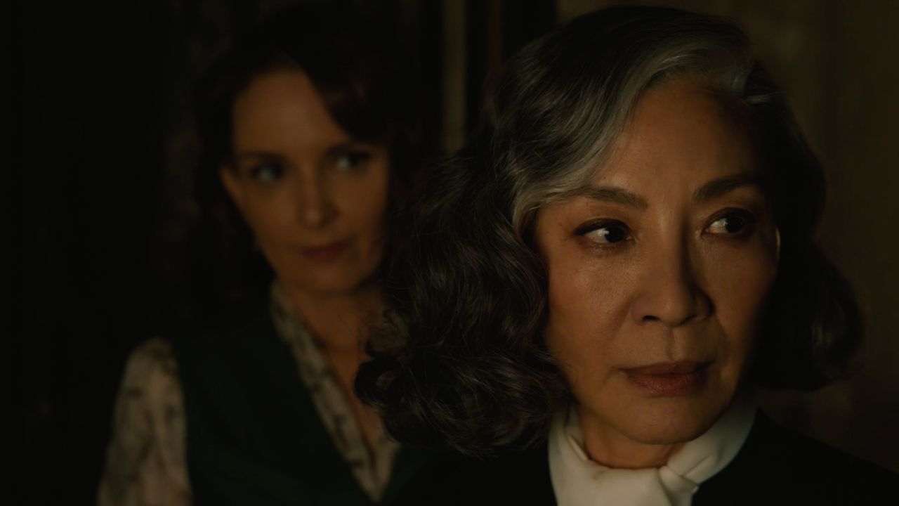 Tina Fey and Michelle Yeoh in "A Haunting in Venice."