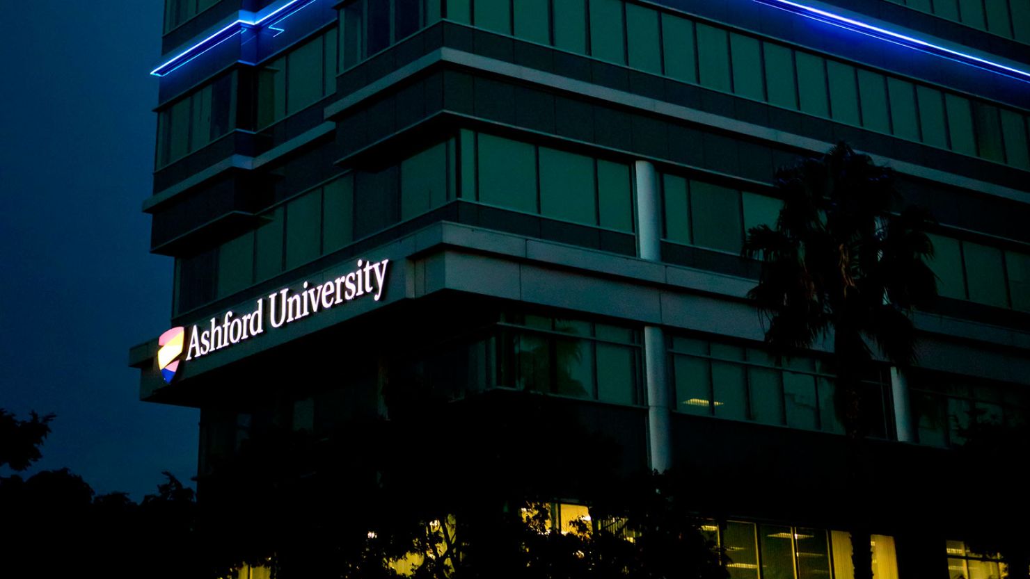 Headquarters of Ashford University in San Diego, a for-profit university, in December 2017.