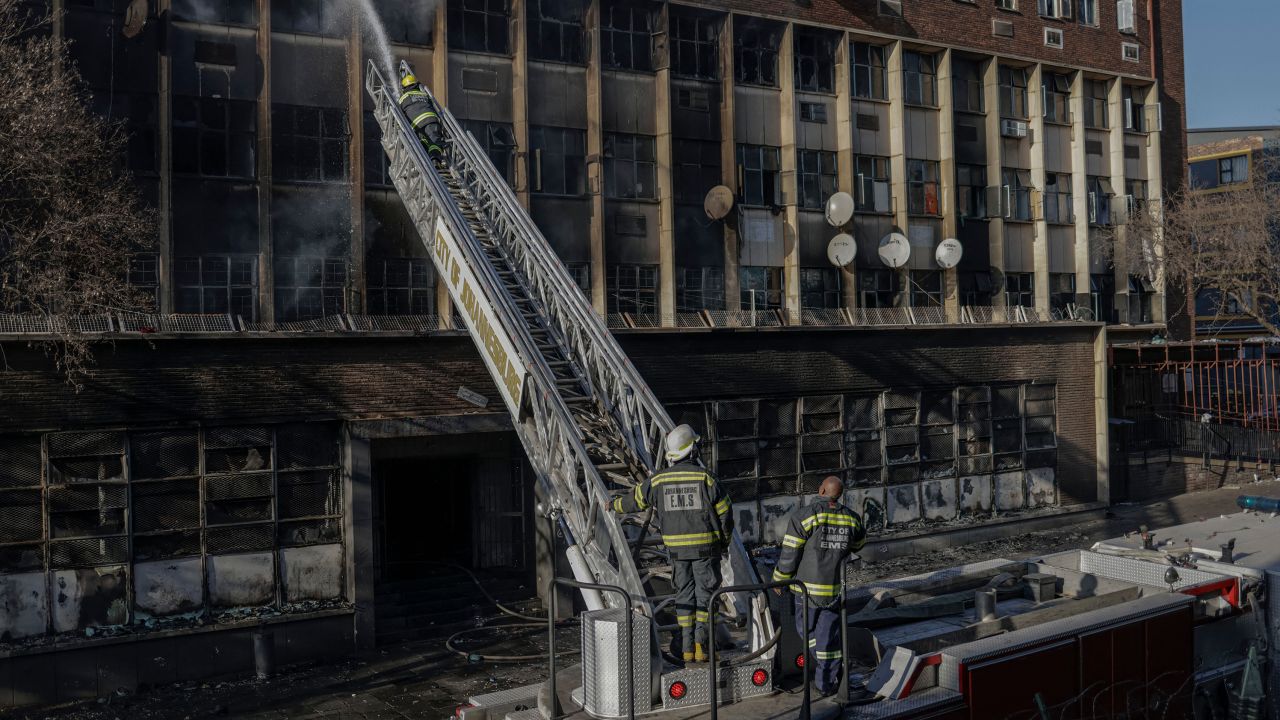 Das Gebäude im Zentrum von Johannesburg, gesehen am Morgen des 31. August 2023.