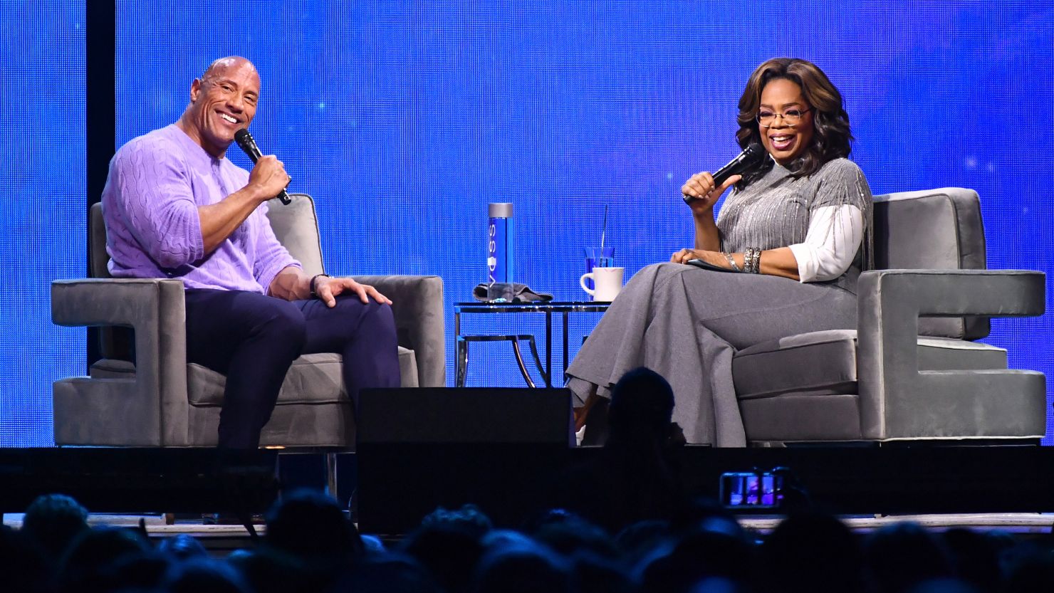 Dwayne Johnson and Oprah Winfrey in 2020.