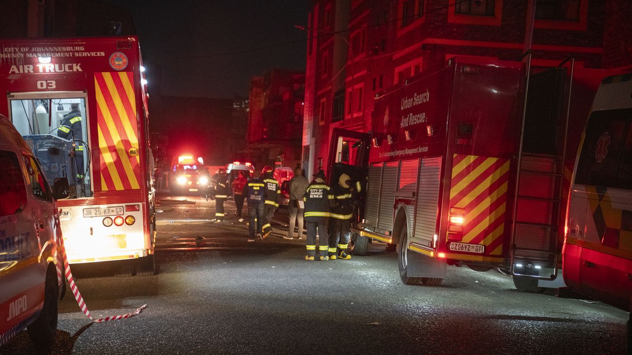 The blaze took place in a "hijacked" building.