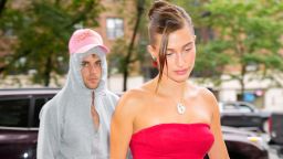 NEW YORK, NEW YORK - AUGUST 28: Justin Bieber and Hailey Bieber are seen on August 28, 2023 in New York City. (Photo by Gotham/GC Images)