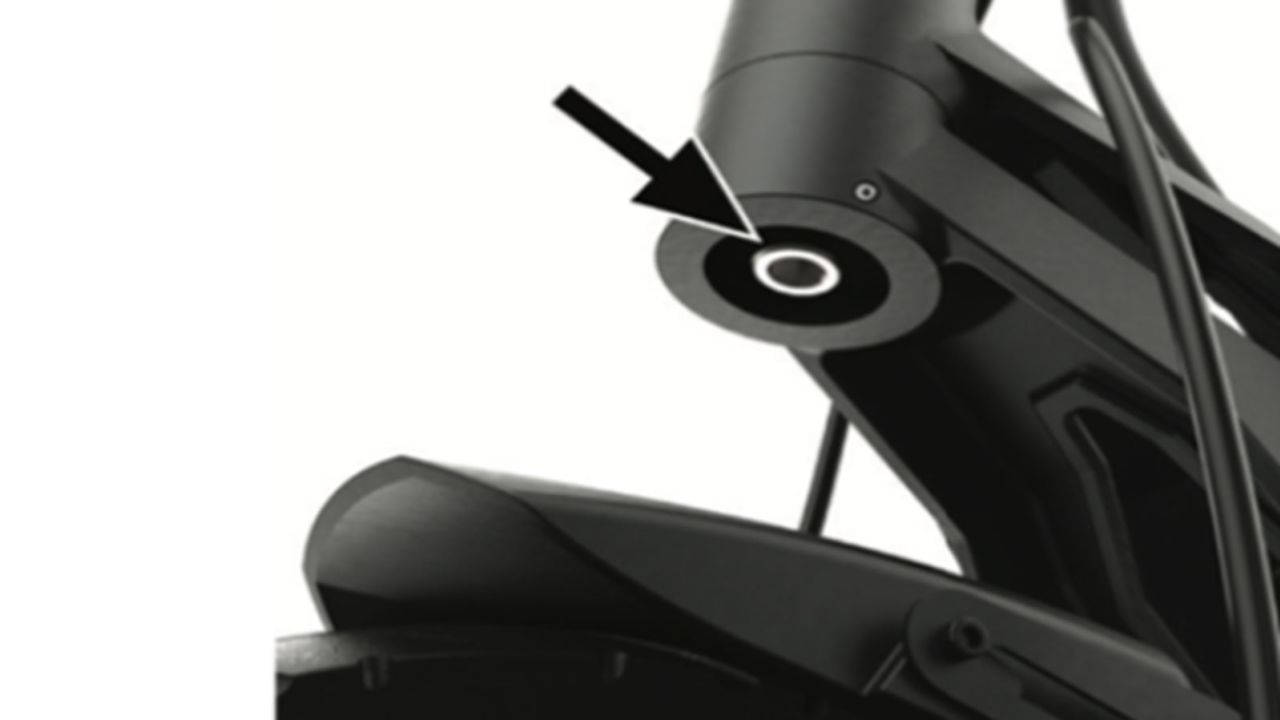This image shows the location of the bolt that can cause the failure on the recalled Apollo Phantom Electric Scooter.