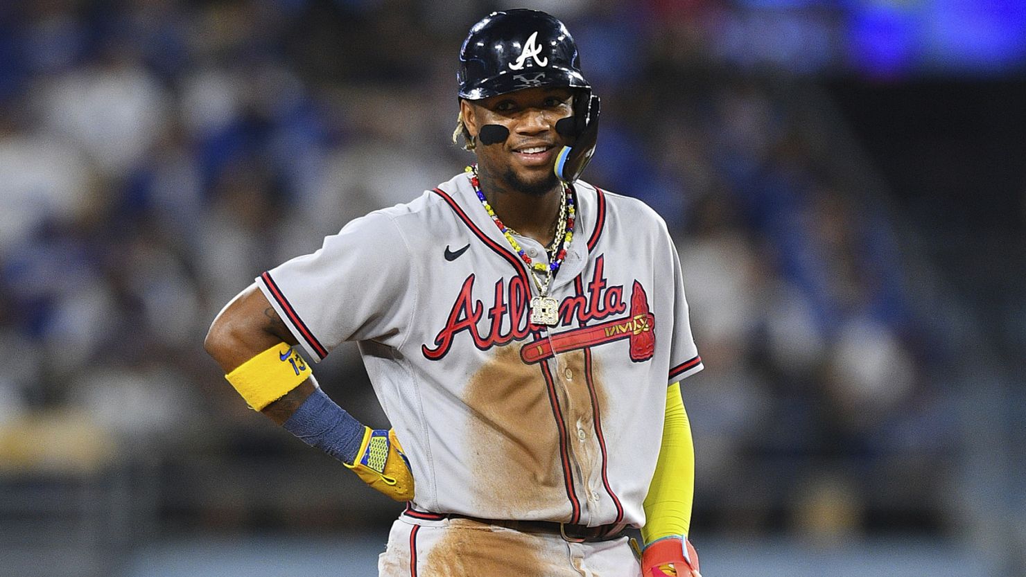 Ronald Acuna Jr. with a Grand Slam to become the first ever player to ,  ronald acuna jr 