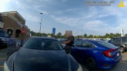Portions of this image have been blurred by Blendon Township Police Department. Newly released police body camera footage shows a police officer firing seconds after a pregnant woman started driving slowly as he was in front of her car, after she was accused of shoplifting at an Ohio store. Blendon Township Ohio Police released the body camera video from two officers, including the officer that fired his weapon at Ta'kiya Young, who was pregnant at the time, and later died in the hospital. Her fetus did not survive.
