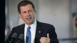 CHICAGO, ILLINOIS - SEPTEMBER 01: U.S. Secretary of Transportation Pete Buttigieg speaks to reporters at O'Hare International Airport, giving an update on record-breaking summer travel at the start of the Labor Day weekend on September 01, 2023 in Chicago, Illinois. According to AAA, Labor Day weekend air travel is up over last year, with domestic bookings climbing 4% and international bookings 44%. About 1.6 million travelers are expected to pass through Chicago's two major airports over the long weekend, Thursday through Monday. (Photo by Scott Olson/Getty Images)