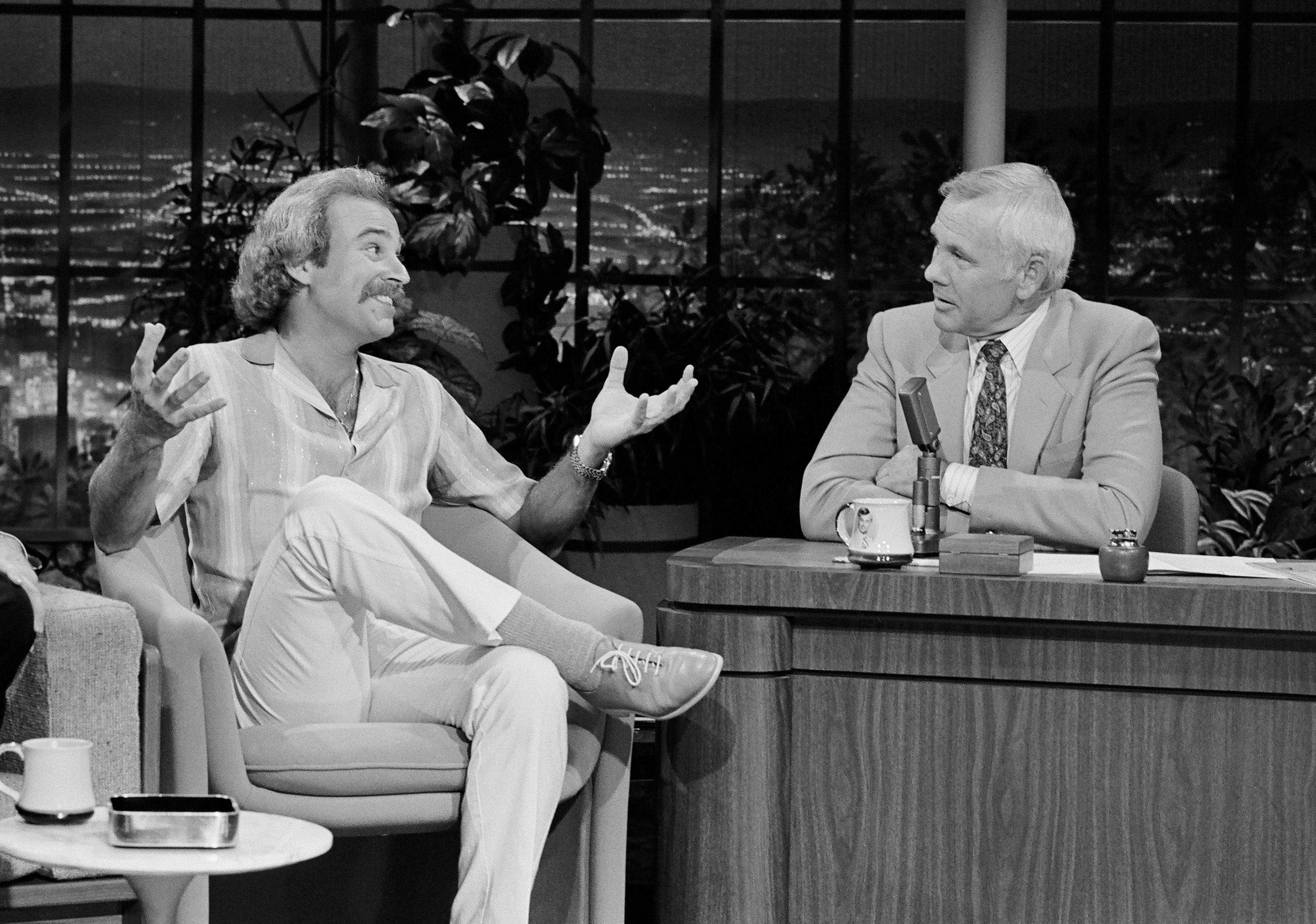 Buffett speaks with Johnny Carson on The Tonight Show in 1981.