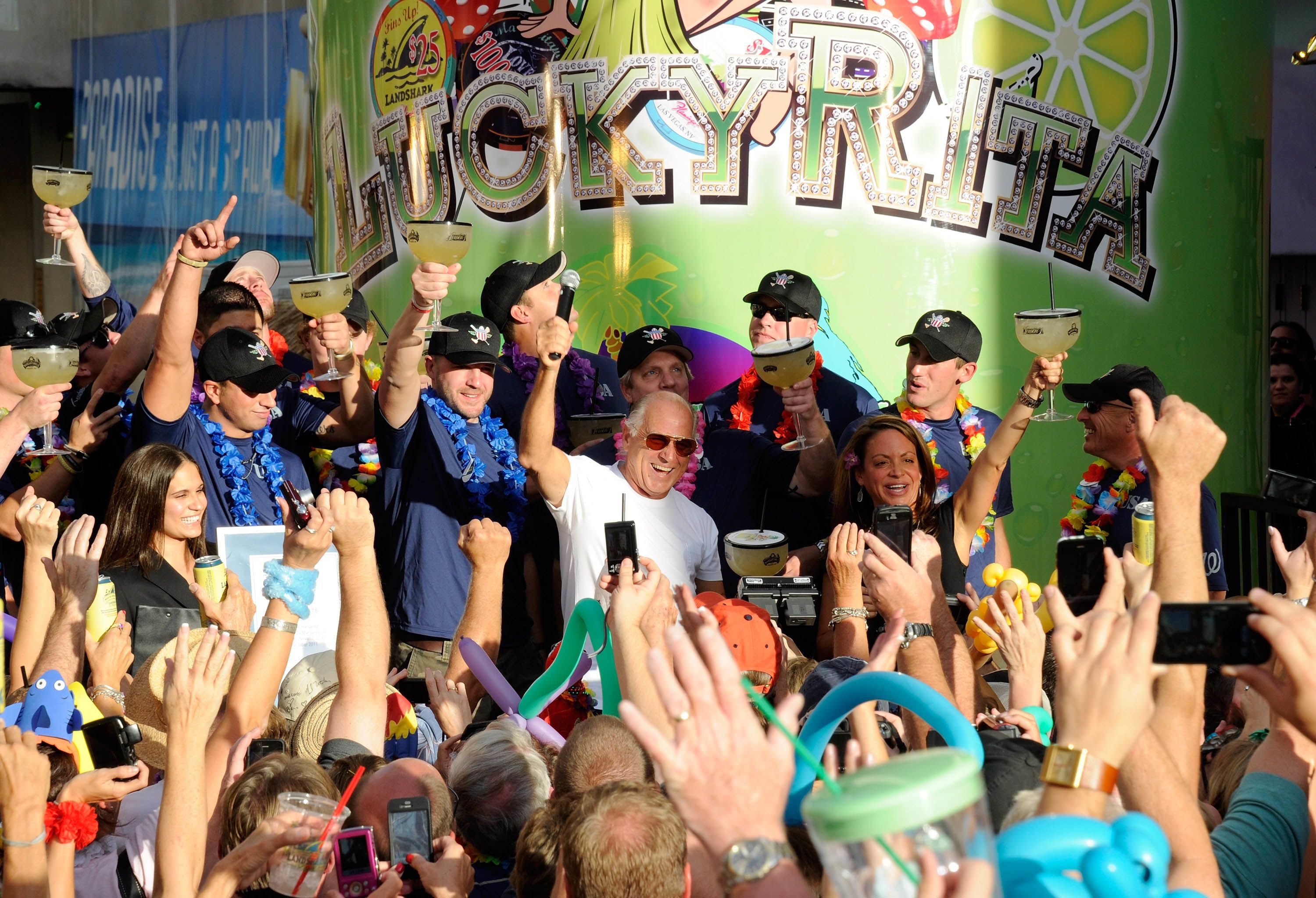 Buffett celebrates the grand opening of the Margaritaville Casino in Las Vegas in 2011.