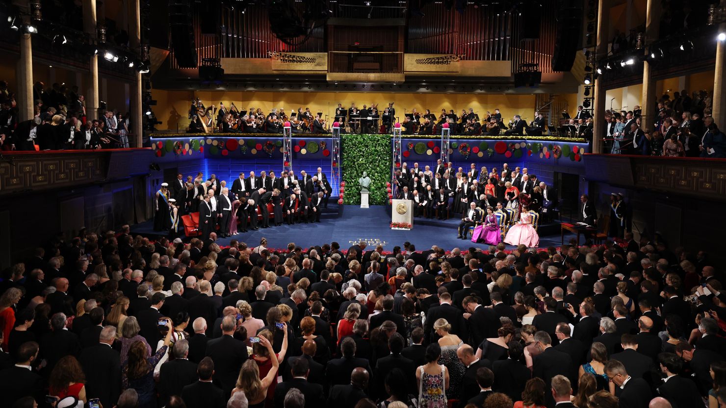 General view of the Nobel Prize Awards Ceremony at Stockholm Concert Hall on December 10, 2022 in Stockholm, Sweden. 