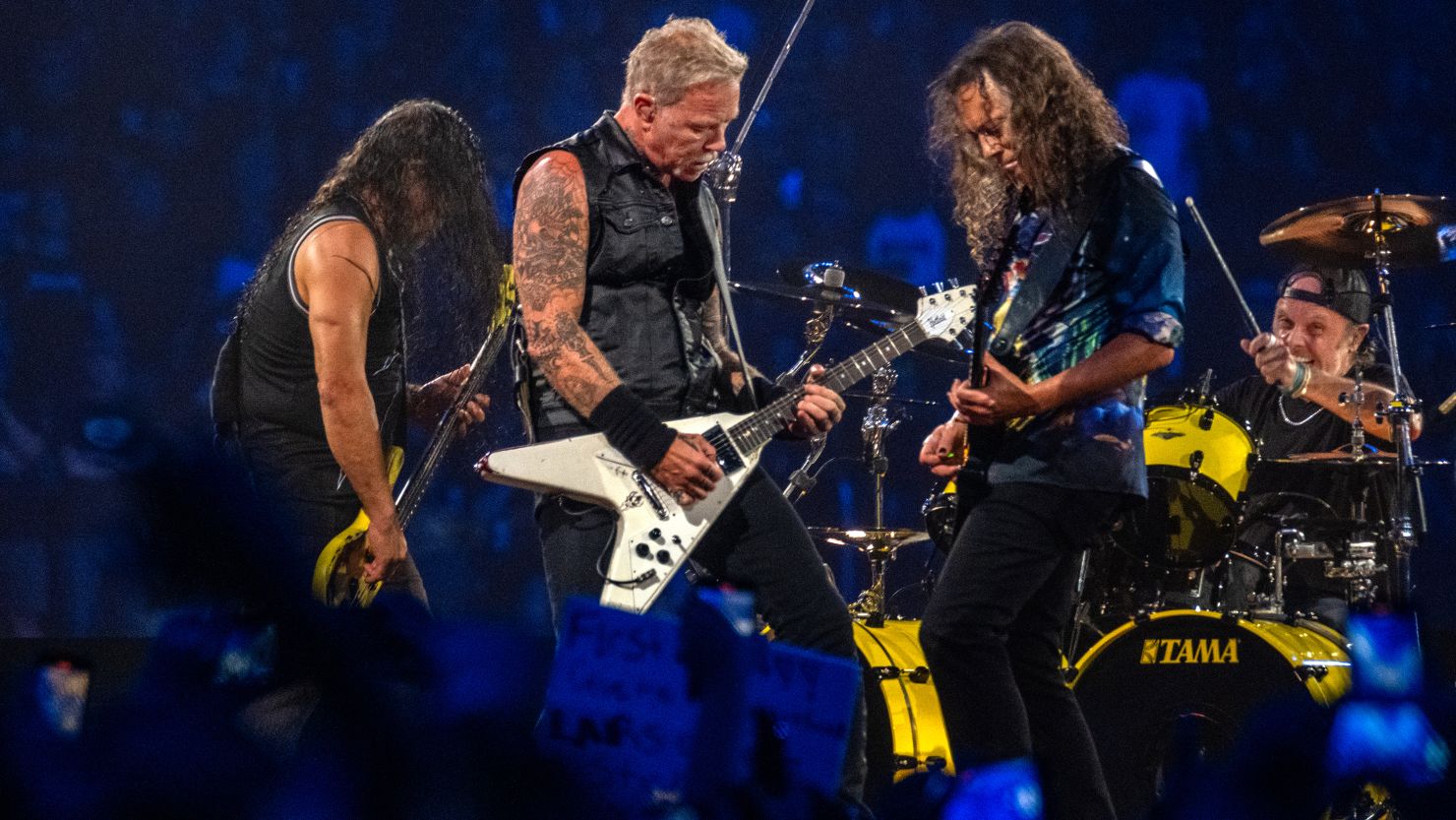 Heavy metal band Metallica performs at SoFi Stadium on Sunday, Aug. 27, 2023, in Inglewood, CA. 