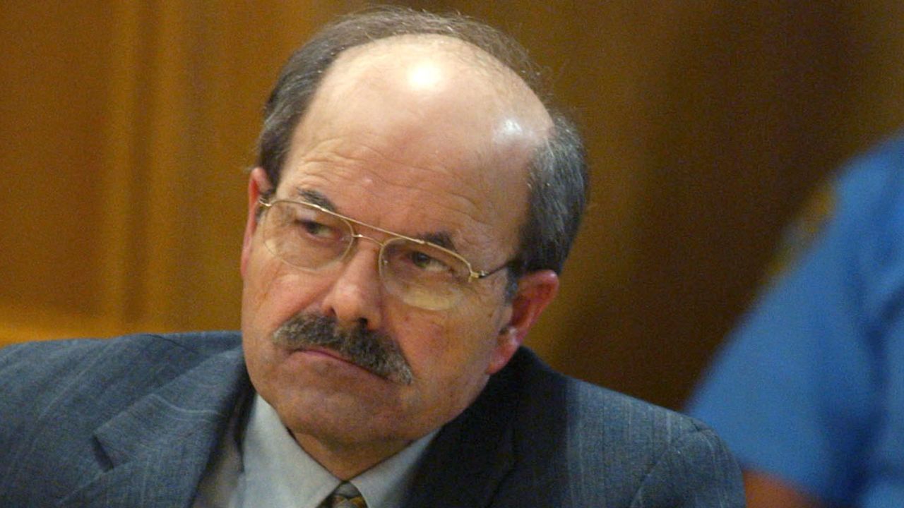 Confessed serial killer Dennis Rader listens to testimony in the sentening phase of his trial on August 17, 2005 in Wichita, Kansas. 