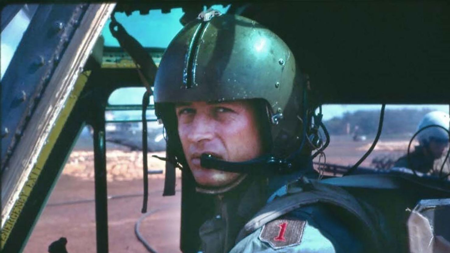 Then-1st Lt. Larry L. Taylor in his UH-1 "Huey" helicopter. Taylor served in Vietnam from 1967 to 1968 with D Troop (Air), 1st Squadron, 4th Cavalry, 1st Infantry Division. He flew over 2,000 combat missions in UH-1 and Cobra helicopters. 