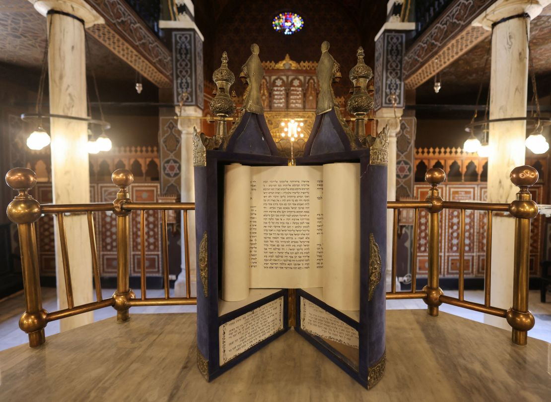 A copy of the "Torah scrolls" at the newly restored Ben Ezra Synagogue, Egypt's oldest Jewish temple, after decade-long restoration, in old Cairo, Egypt.