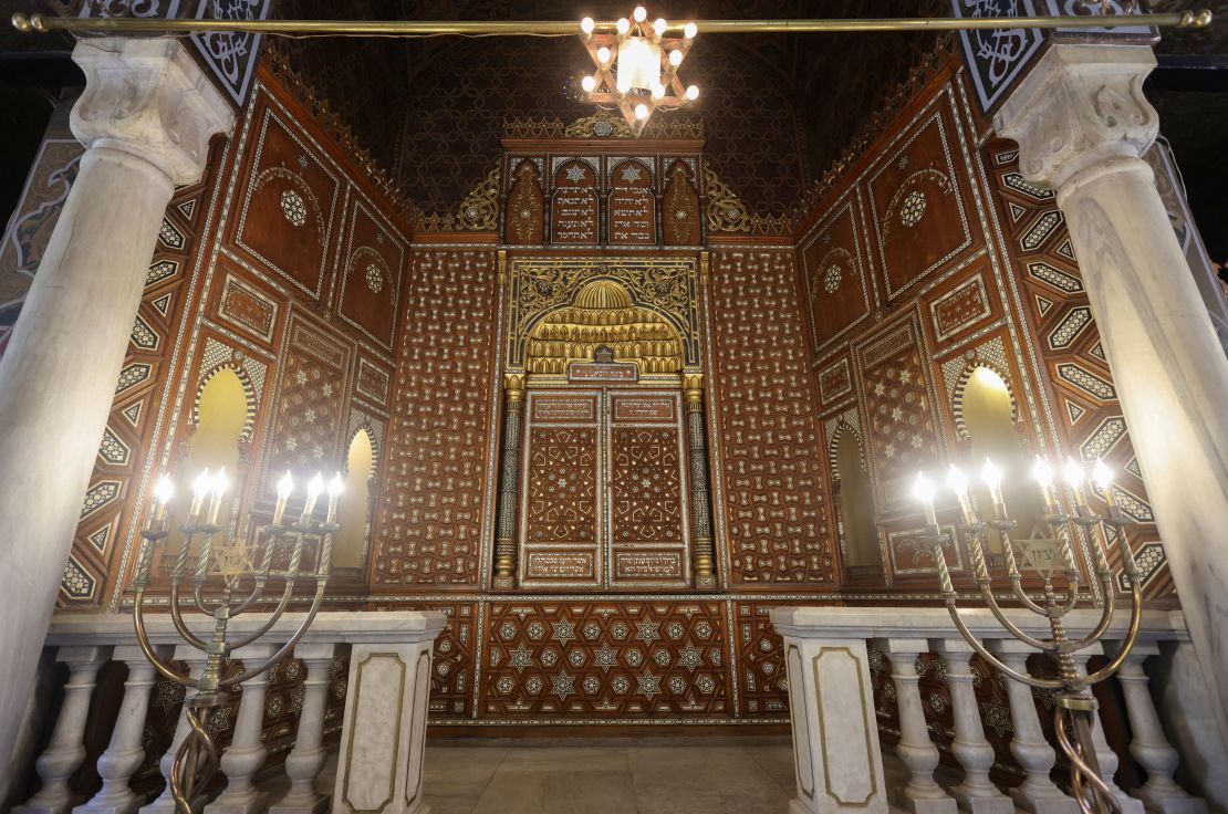 The Ark and "Menorah" at the newly restored Ben Ezra Synagogue, in old Cairo, Egypt.