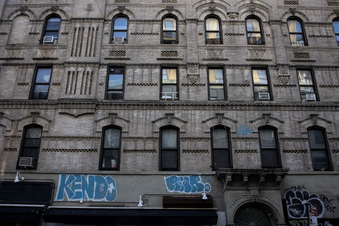 NEW YORK, NEW YORK - MAY 19: An old tenement building, now converted to expensive apartments, as seen on May 19, 2023 in the lower East Side neighborhood of New York City, New York.  (Photo by Andrew Lichtenstein/Corbis via Getty Images)